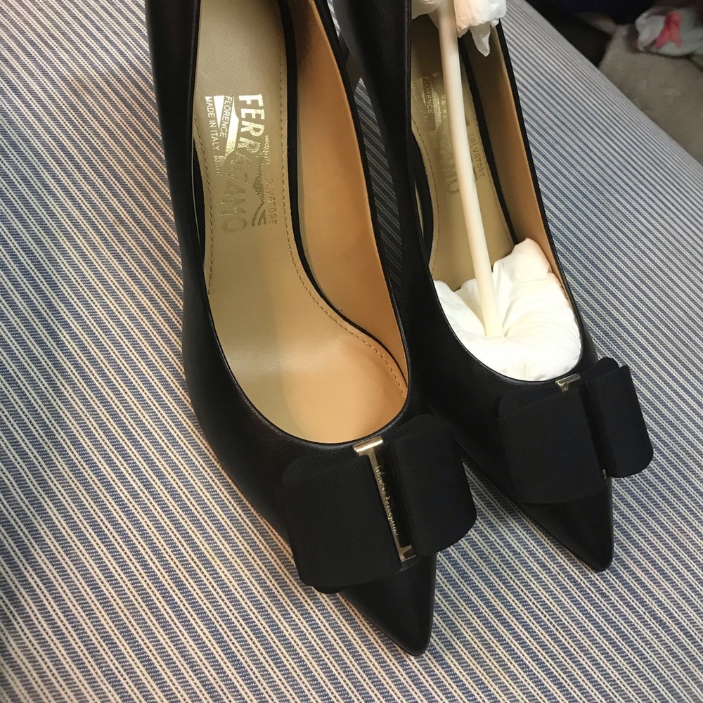 Brand new Salvatore Ferragamo black heel.